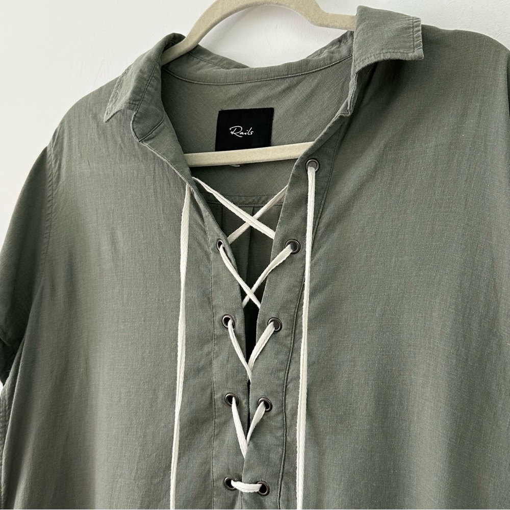 RAILS Rocky Lace Up Dress Sage - Picture 6 of 13